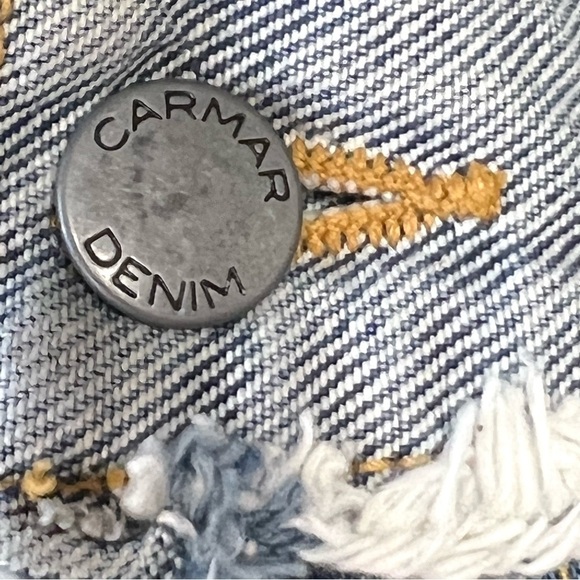 Carmar Marietta High Rise Two Tone Tapered Frayed Seams Denim Jeans Womens 26 - Picture 9 of 12